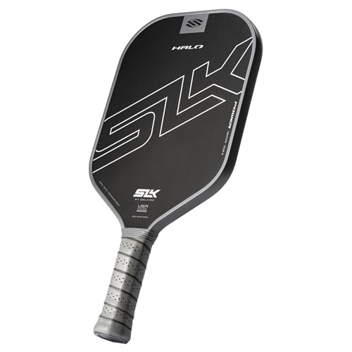 Selkirk Sport SLK Halo Raw Carbon Fiber Pickleball Paddle | Power, Pro and Control Pickleball Paddles | T700, 18K Ultraweave, Aramid Fiber LinkWeave | Designed & Controlled in USA - color: Power | Gray | 2025, size: Max (All - Around Paddle)