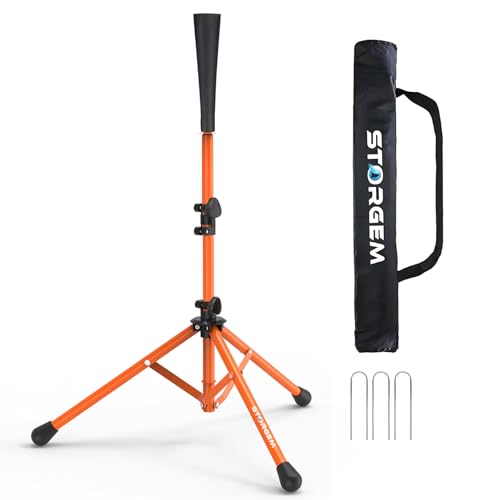 Storgem Batting Baseball tee Softball, Easy to Adjustable Height,Portable Tripod Stand Base Tee for Hitting Training Practice,with Carrying Bag