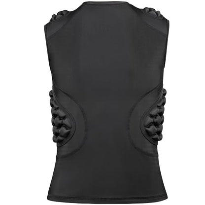 Youth Football Padded Shirt Chest Rib Protector Boys Heart Guard Sternum Protection Kids Rugby Undershirt - size: Medium