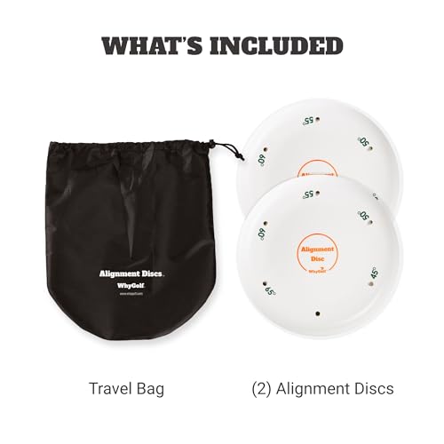 WHYGOLF Alignment Discs & Padded Golf Alignment Rods – Versatile Golf Training Aid for Swing Plane, Path, Posture & Setup – Easily Adjust Angles for Better Accuracy - style: Alignment Discs