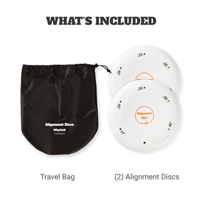 WHYGOLF Alignment Discs & Padded Golf Alignment Rods – Versatile Golf Training Aid for Swing Plane, Path, Posture & Setup – Easily Adjust Angles for Better Accuracy - style: Alignment Discs
