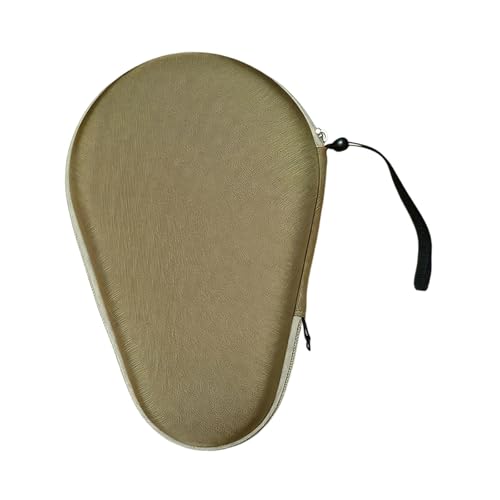 Menolana Table Tennis Racket Cover Portable Thoughtful Gift EVA Storage Bag Paddle Case for Travel Outdoor Indoor Training, light brown, 28.5cmx19cm