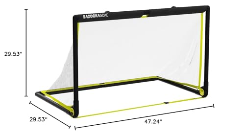 BazookaGoal Original Solid Frame Pop Up Goal - Folding Mini Soccer Goal for Kids and Adults - Portable Goal Post - Easy to Set-up & Steady - Single Unit (1 Goal Included) - size: 4 x 2.5 ft, style: Black