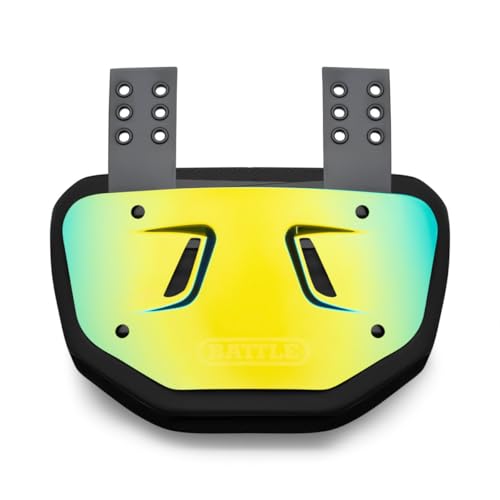 Battle Sports Prism Football Back Plate – Hard Shell Lower Back Protector with Contoured Foam for High-Impact Protection - color: Gold, size: Adult