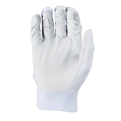 Adidas Diamond King 3.0 Leather Batting Glove - color: White/Silver, size: Medium