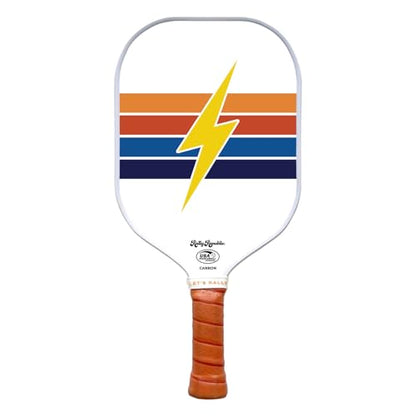 Officially Licensed Pickleball Paddle - USA Pickleball Association Approved Racket - Lightweight Honeycomb Core, Carbon Fiber Exterior, Premium Leather Grip for Comfort