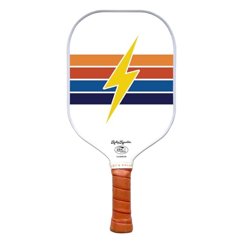 Officially Licensed Pickleball Paddle - USA Pickleball Association Approved Racket - Lightweight Honeycomb Core, Carbon Fiber Exterior, Premium Leather Grip for Comfort