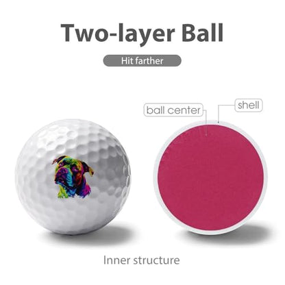 Pit Bull Dog Lover Custom Golf Ball Soft Practice Golf Balls Performance Distance and Speed for Women Men Indoor Outdoor