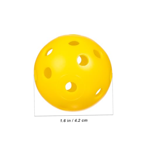 Garneck 24pcs Golf Practice Ball Practice Golf Color Ball Indoor Bulk Airflow Hollow Beginner Use Putting Trainer Training Plastic Yellow