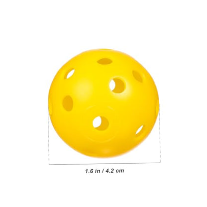 Garneck 24pcs Golf Practice Ball Practice Golf Color Ball Indoor Bulk Airflow Hollow Beginner Use Putting Trainer Training Plastic Yellow