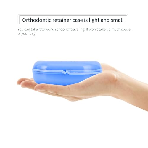 Orthodontic Retainer Case with Vent Holes, Denture Box Mouthguard Container Mouthpiece Aligner Case with Hinged Lid Snaps for Office|Travel|Household - 12 Months Warranty