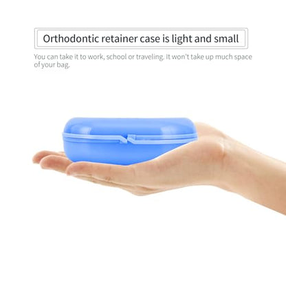 Orthodontic Retainer Case with Vent Holes, Denture Box Mouthguard Container Mouthpiece Aligner Case with Hinged Lid Snaps for Office|Travel|Household - 12 Months Warranty