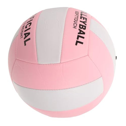 SUPVOX Official Soft Volleyball PU Practice Ball for Indoor Sports Training Thick Material with Eye Catching Colors Standard Middle School Competition Inflatable Volleyball