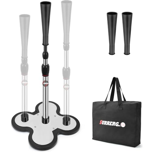 Heavy Duty Baseball and Softball Portable Baseball Tee.10lb Heavy Weight Base. Professional Hitting Tee for Baseball/Softball. Easy Height Adjustment (23"-45") - color: 3 Position