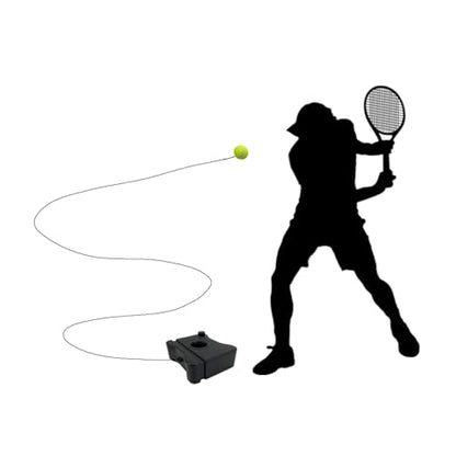 Tennis Trainer Rebound Baseboard Self Training Equipment with 2 Tennis Balls - color: Black