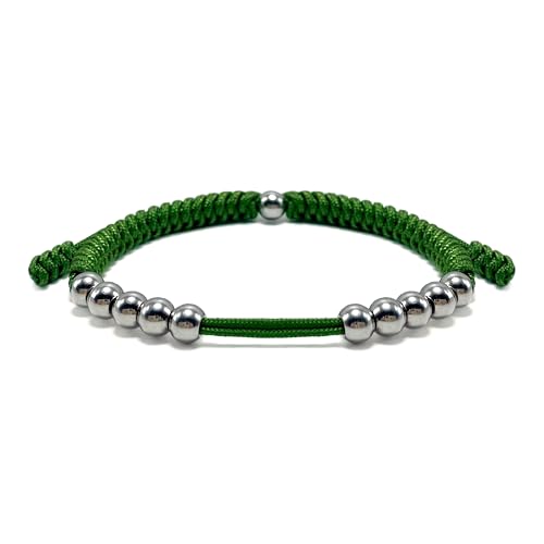 Premium Golf Stainless Steel 10 Bead Score Counter Bracelet, Golf Stroke Count Bracelet, Resizable Easy Adjust Golf Round Scoring Tracker, Durable Stylish Golf Accessory - style: Lime