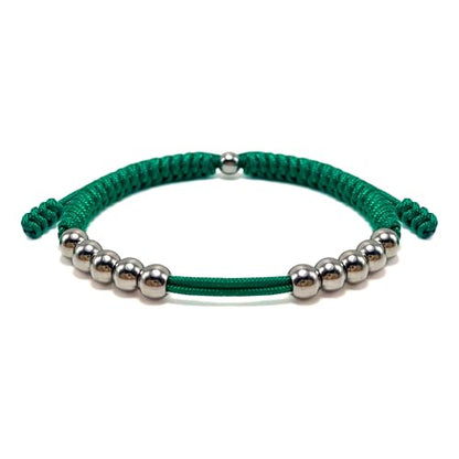 Premium Golf Stainless Steel 10 Bead Score Counter Bracelet, Golf Stroke Count Bracelet, Resizable Easy Adjust Golf Round Scoring Tracker, Durable Stylish Golf Accessory - style: Emerad Green