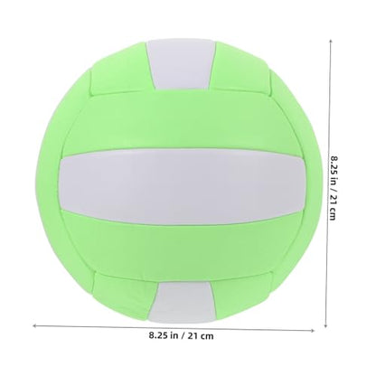 CHILDWEET Official Size Soft Indoor Volleyball Training Ball, Inflatable Painless 5# Volleyball for Students and Entrance Exam Sports Practice, Macaron Green-White