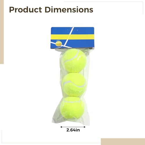 Training Tennis Balls 3 Pack, All Court Play, Improved Bounce, 2.1 oz Weight, Long-Lasting Fiber Felt, 2.6 in