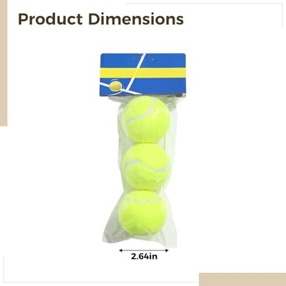 Training Tennis Balls 3 Pack, All Court Play, Improved Bounce, 2.1 oz Weight, Long-Lasting Fiber Felt, 2.6 in