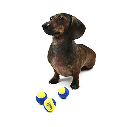 Midlee X-Small Dog Tennis Balls 1.5" Pack of 12 (Blue/Yellow, 1.5 inch) - color: Blue