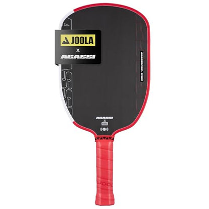 JOOLA Agassi PRO IV 14mm Pickleball Paddle w/Extended Sweet Spot - Carbon Fiber Surface Increases Spin & Control - SK Film for Power & Larger Sweet spot - UPA-A Certified - USAP Approved - NFC Chip - color: Single | 14mm Carbon | Agassi Pro