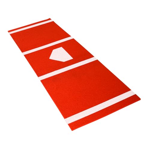 Portable Foldable Baseball Hitting Mat - Tear-Resistant Training Tee Mat for Baseball Softball Tee Drill，Heavy Batting Mat for Indoor/Outdoor Use，12' x 6'/10' x 3.8',Red/Green - color: RED