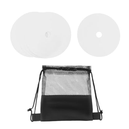 predolo 10Pcs Flat Cones Markers Non Slip with Storage Bag Plates Flat Discs for Soccer Agility Football Speed Sports, White