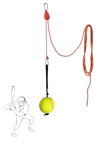 Swing Trainer with Pulley-Height Adjustable with 13ft Rope Practice Aid,Improve Batting & Develop Muscle Memory|Training Tools for Tennisball,Pickleball,Baseball&Softball,Indoor/Outdoor Use - color: Softball