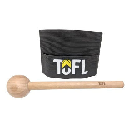 TOFL Baseball Glove Break-in Kit | Wooden Mallet and Elastic Wrap Band for Pocket Formation and Shaping | Hardwood Leather Softening Hammer with Adjustable Strap for Baseball Softball Training Use - color: Black+Mallet