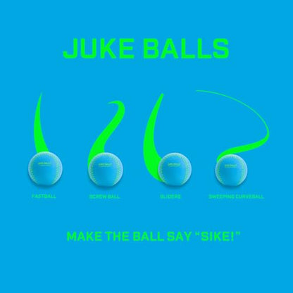 V-Swing Bat Mini + Juke Balls 12-Pack Foam Ball Bundle – Lightweight Indoor/Outdoor Training Balls with Raised Seams for Spin, Curveballs, Backyard Games & Batting Practice Training Plus Swing Trainer