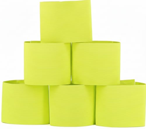 Captain's Armband Soccer Football Rugby Captain Armbands for Youth and Adult,Anti-Drop Design - Pack of 6 - color: 6 Green /No C