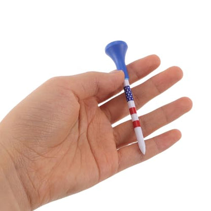 30pcs Tri-Color Unbreakable Golf Tees 83mm Soft Rubber Sleeve Sturdy Driving Range Practice Training Tees for Pros and Beginners Indoor Outdoor Golf