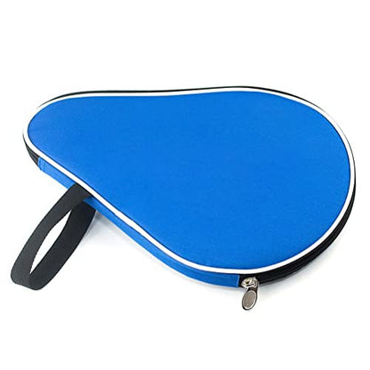 Table Tennis Racket Case Cover Paddle Carry Bag with Ball Storage Pocket Paddle Bat Cover Carry Bag - color: blue