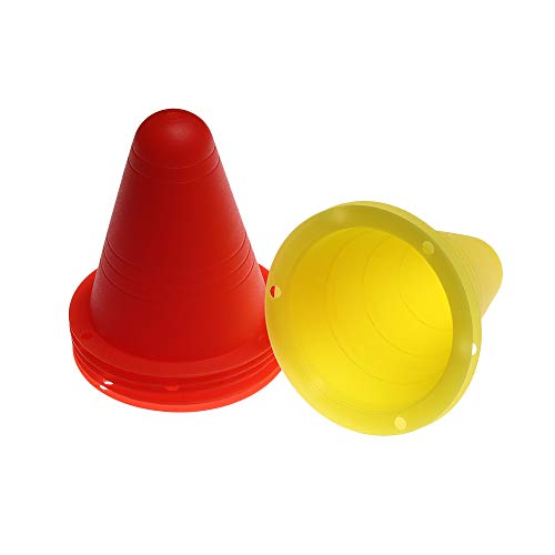 RLECS 20pcs Universal Skating Marker Cones Roller Sport Marker Cup Speed Training Equipment Slalom Roller Skate Pile Marking Cup, 5Colors (Green, Blue, Red, Yellow, Pink)