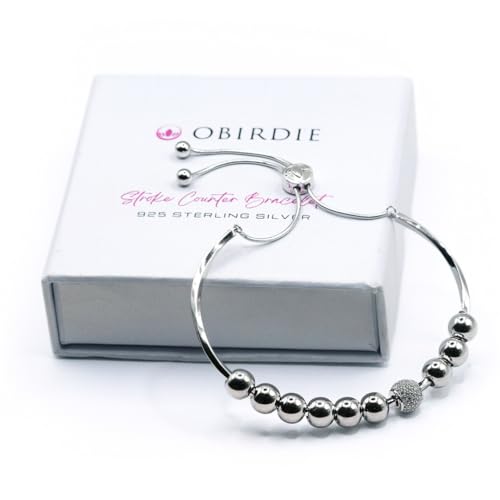 Golf Stroke Counter Bracelet – 925 Sterling Silver Adjustable Bangle for Ladies | One-Hand Operation | Stylish Golf Gift for Her | Waterproof Golf Jewelry | Elegant Golf Accessories for Women