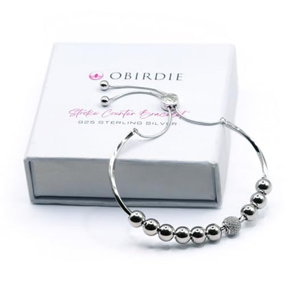Golf Stroke Counter Bracelet – 925 Sterling Silver Adjustable Bangle for Ladies | One-Hand Operation | Stylish Golf Gift for Her | Waterproof Golf Jewelry | Elegant Golf Accessories for Women