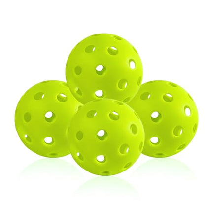 Pickleball Balls - 4 Pack 40 Holes - USAPA Standard - High Bounce True Flight Neon Green