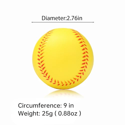 12 Pack Foam Baseballs Softballs Foam Training Ball for Kids Beginners, 9 inch Practice Baseballs Tballs, Safe Throwing, Catching and Batting Practice