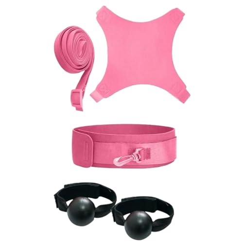 1/6set Elasticity Volleyball Training Kit Adjustable Soccer Aid Spike Trainer Creativity Improves Dribbling Skills - color: Pink, size: 1set