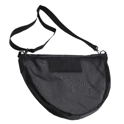Mesh Sports Ball Bag, Large Capacity Football Basketball Shoulder Duffel, Multi Purpose Soccer Training Storage Organizer - color: Black