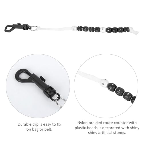 Rhinestone Bead Chain Golf Counter – Nylon Scoring Tool with Shining Rhinestone for Golf Bag, Clip-On Stroke Counter