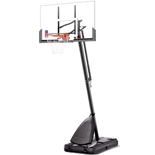 BACKYARD BLITZ Basketball Hoop, 44&48IN&54IN Backboard Portable Basketball Goal System, 10FT Hand-Crank Adjustable Basketball Hoops Outdoor - size: Basketball Hoop 54in Backboard