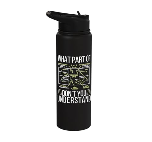 Pickleball Strategy Diagram Funny Sports Stainless Steel Insulated Water Bottle - color: Black