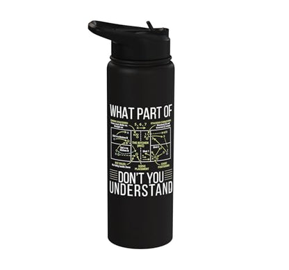 Pickleball Strategy Diagram Funny Sports Stainless Steel Insulated Water Bottle - color: Black