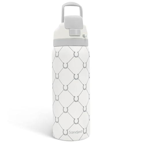 Horse Lover Insulated Stainless Steel Water Bottle with Straw for Sports and Travel, 32oz, Gifts for Women Girls Friends Teens Birthday Christmas (Grey) - color: Horse