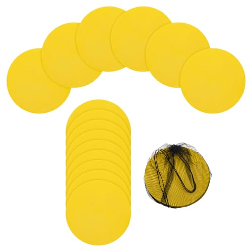Spot Markers, Poly Spot Marker for Agility Training Floor Dots Non Slip Flat Field Cones for Soccer/Speed Training - color: Yellow, size: 23 cm / 9.06 Inch