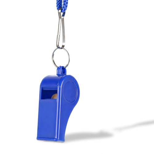 2Pcs Blue Whistle for Coaches Plastic Sports Whistle with Lanyard Loud Blue Referee Cheer Whistles Coaching Whistles for Outdoor Enthusiasts Basketball Dog Training Party Favors