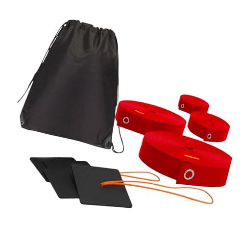 Professional Outdoor Volleyballs Courts Marker Regulable Boundaries Line with Sand Anchors Net Bag Official Size - color: Red