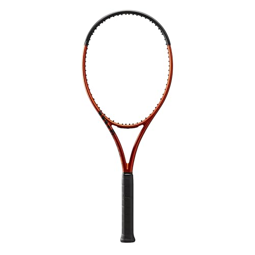 Wilson Burn 100 V5 Performance Tennis Racket - Strung with Sensation, Grip Size 1-4 1/8", 2-4 1/4", 3-4 3/8", 4-4 1/2" - size: Grip Size 4 - 4 1/2"